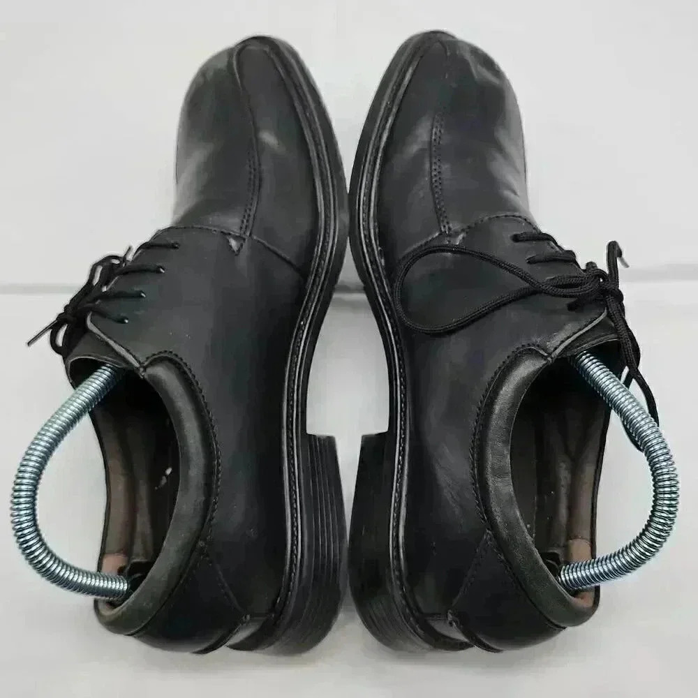 Nunn Bush Mens Black Marcell Lace Up Bike Toe Leather Oxford Dress Shoes Size 8M - Picture 9 of 13